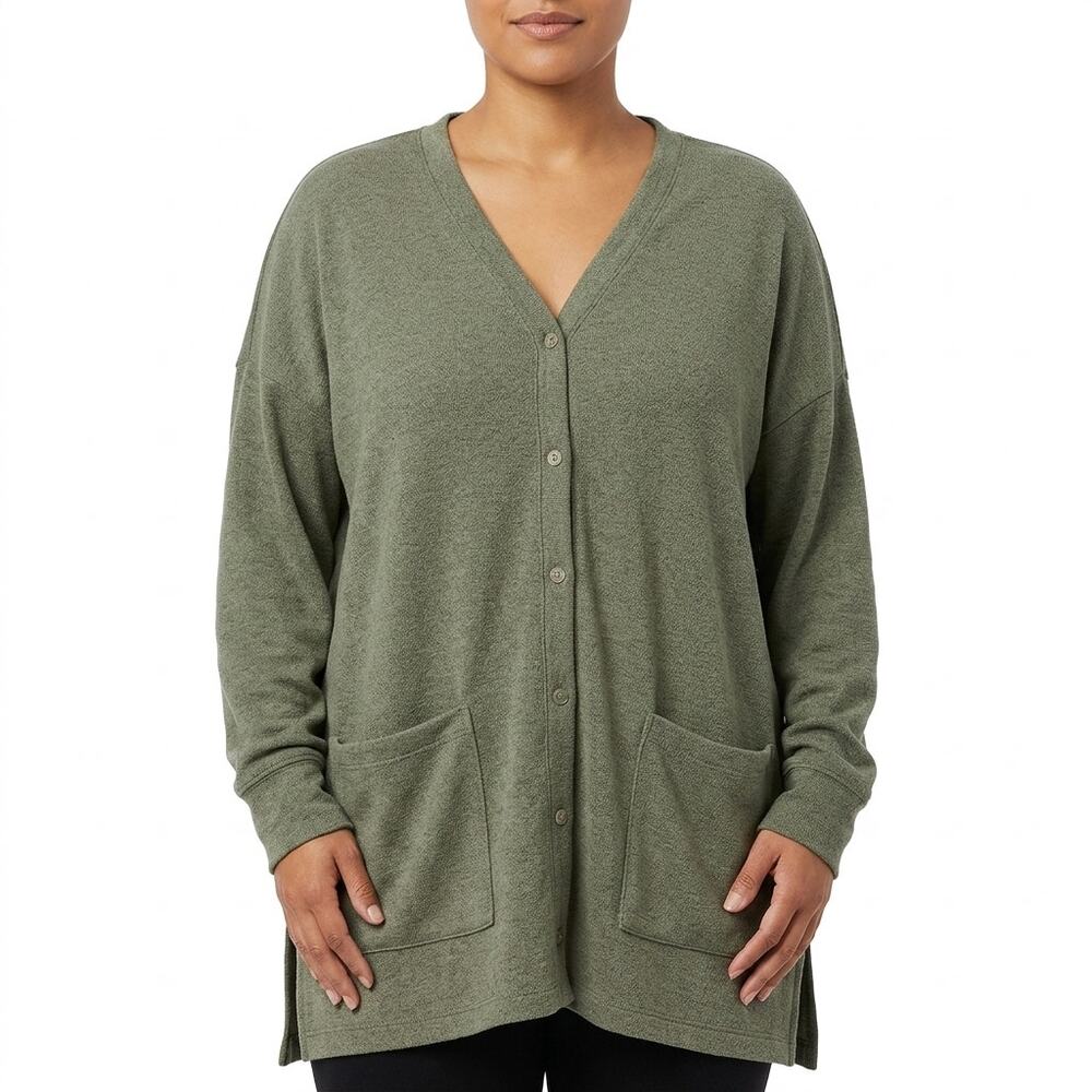 Maggie Lawrence Polyester Blend Green Cardigan Women Size L